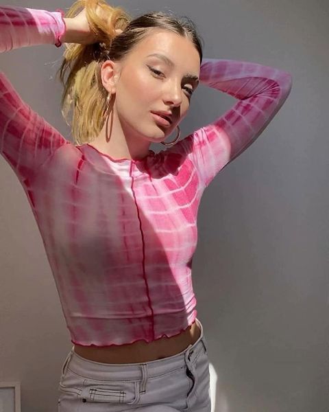 women's tanks & camis women long sleeve tie dye crop autumn slim t shirt tee pullover casual streetwear, White
women's tanks & camis women long sleeve tie dye crop autumn slim t shirt tee pullover casual streetwear, White