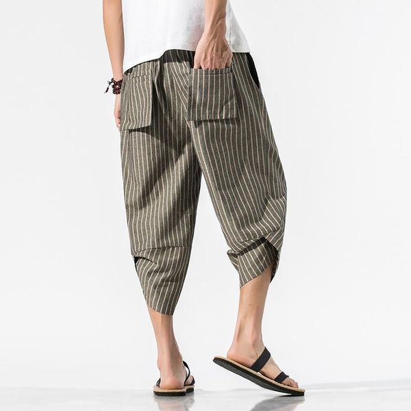 men's pants sinicism brand clothing fashion male in summer striped cotton linen pants/men's casual halon, Black
men's pants sinicism brand clothing fashion male in summer striped cotton linen pants/men's casual halon, Black