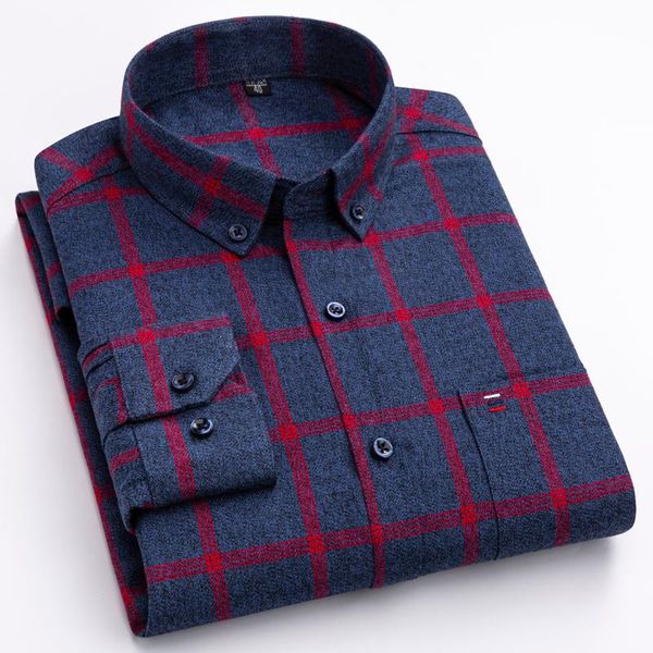men's casual shirts button-down brushed cotton plaid shirt single patch pocket long sleeve standard-fit soft thick flannel, White;black
men's casual shirts button-down brushed cotton plaid shirt single patch pocket long sleeve standard-fit soft thick flannel, White;black