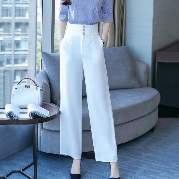 women's pants & capris high waist straight wide leg long trousers office lady loose casual black white ankle-length
women's pants & capris high waist straight wide leg long trousers office lady loose casual black white ankle-length