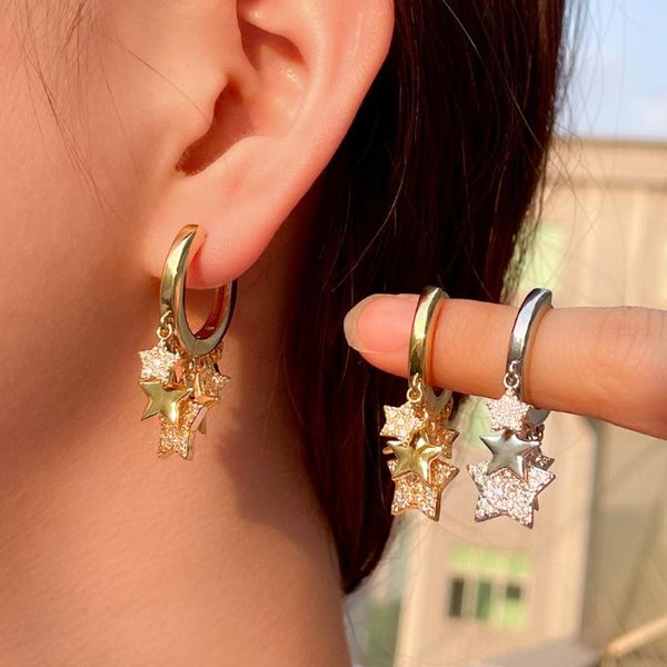hoop & huggie cwwzircons glitering cz brazilian gold tassel lucky star endless earrings with charm women summer boho jewelry cz892, Golden;silver
hoop & huggie cwwzircons glitering cz brazilian gold tassel lucky star endless earrings with charm women summer boho jewelry cz892, Golden;silver