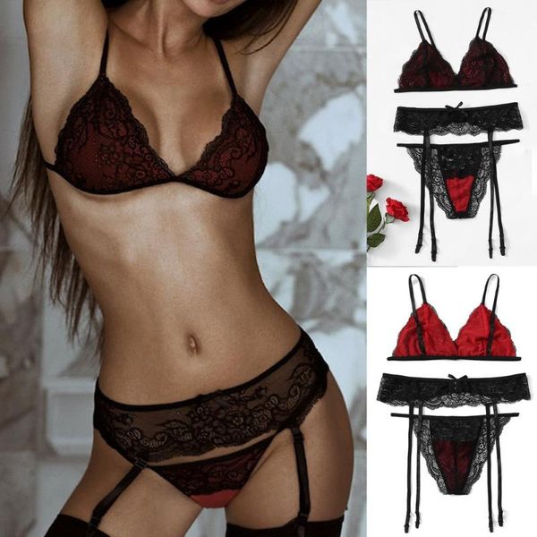 bras sets 2021 black red women lingerie lace bra pants underwear set sleepwear nightgown with garter #1, Red;black
bras sets 2021 black red women lingerie lace bra pants underwear set sleepwear nightgown with garter #1, Red;black