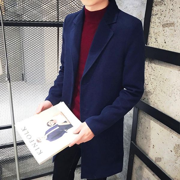 men's trench coats jacket paragraph dust coat grows in the plus-size woollen overcoat woolen cloth designers, Tan;black