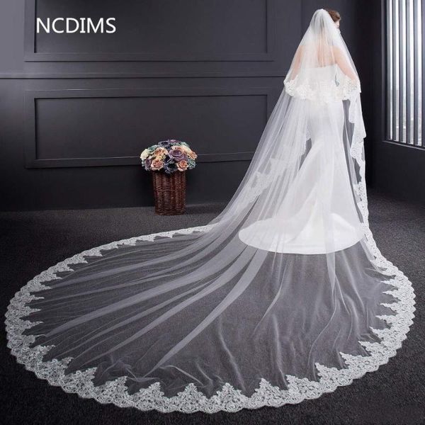 bridal veils 2021 wedding lace appliqued cathedral length with comb real pictures custom made two layers veil, Black
bridal veils 2021 wedding lace appliqued cathedral length with comb real pictures custom made two layers veil, Black