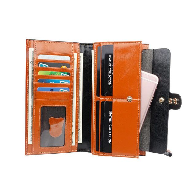 wallets long women's wallet first layer leather genuine rfid cowhide multi card bit, Red;black
wallets long women's wallet first layer leather genuine rfid cowhide multi card bit, Red;black