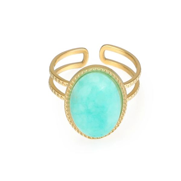 temperament green natural stone opening rings for women 14k stainless steel punk jewelry statement metal ring anillos mujer, Silver
temperament green natural stone opening rings for women 14k stainless steel punk jewelry statement metal ring anillos mujer, Silver