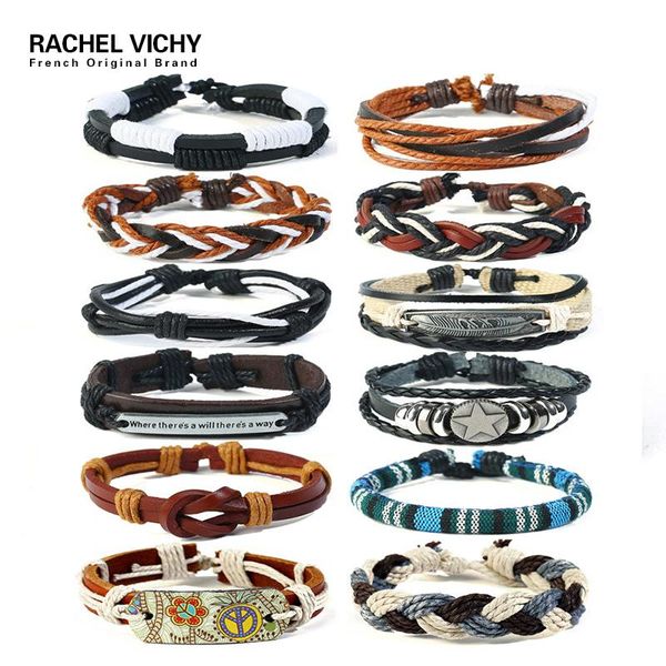 charm bracelets rachel vichy 12pcs/set trendy weave pu leather men multilayer star feather wristband bracelet bangles for women tz197, Golden;silver
charm bracelets rachel vichy 12pcs/set trendy weave pu leather men multilayer star feather wristband bracelet bangles for women tz197, Golden;silver