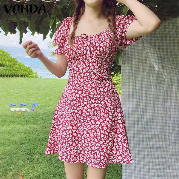 summer floral print party dress s-5xl women short sleeve sundress 2021 vonda square collar mini dresses femininas casual, Black;gray
summer floral print party dress s-5xl women short sleeve sundress 2021 vonda square collar mini dresses femininas casual, Black;gray
