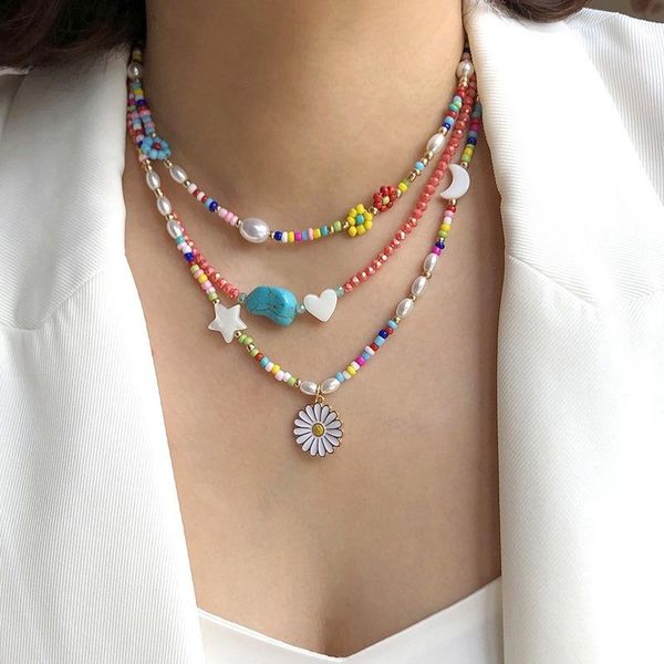 chokers fashion european lovely daisy flower necklace women minority designed bohemia star moon beaded for jewelry yf-33, Golden;silver
chokers fashion european lovely daisy flower necklace women minority designed bohemia star moon beaded for jewelry yf-33, Golden;silver