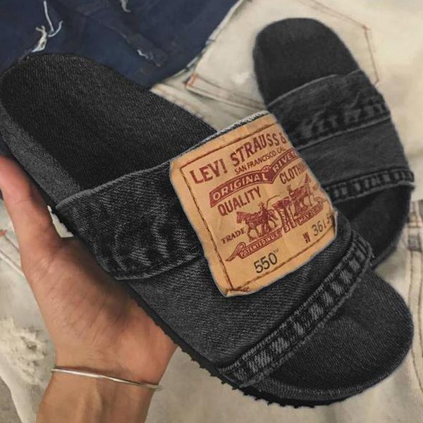 women's denim cool round head flat with non-slip comfortable summer fashion trend all-match outdoor casual shoes 5ke032 y0427, Black
women's denim cool round head flat with non-slip comfortable summer fashion trend all-match outdoor casual shoes 5ke032 y0427, Black