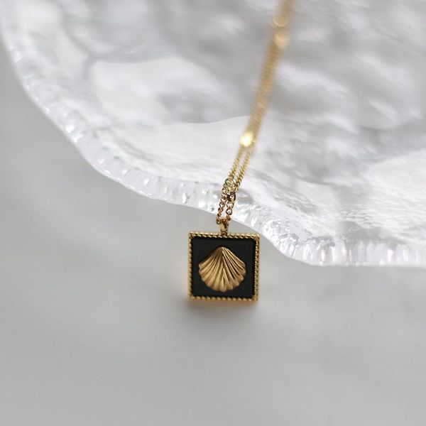 pendant necklaces stainless steel minimalist black small square shell necklace clavicle chain gold neck gift for women 2021 fashion jeweller, Silver
pendant necklaces stainless steel minimalist black small square shell necklace clavicle chain gold neck gift for women 2021 fashion jeweller, Silver