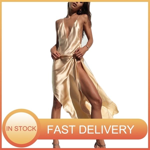 summer stain dress ladies slip deep v-neck backless long beach for women spaghetti strap evening party es 210701, Black;gray
summer stain dress ladies slip deep v-neck backless long beach for women spaghetti strap evening party es 210701, Black;gray
