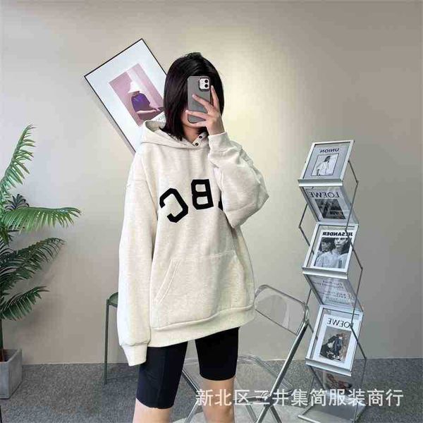21ss autumn and winter song zuer's same main line abc flocking letter sweater high street loose trend pro women's hoodie, Black
21ss autumn and winter song zuer's same main line abc flocking letter sweater high street loose trend pro women's hoodie, Black