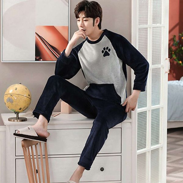 winter warm flanel new men's pajamas with long mouwen pyjamas set male night clothing coral fleece nightsuits 3xl homewear, Black;brown
winter warm flanel new men's pajamas with long mouwen pyjamas set male night clothing coral fleece nightsuits 3xl homewear, Black;brown