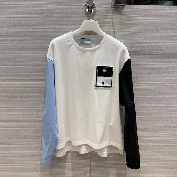 t shirt color block patchwork long sleeve o-neck casual t-shirt women high-end brand spring cotton tee print chic t shirt, White
t shirt color block patchwork long sleeve o-neck casual t-shirt women high-end brand spring cotton tee print chic t shirt, White