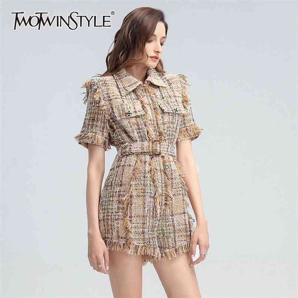 plaid tassel jumpsuit for women lapel short sleeve high waist with sashes loose playsuits female fashion style 210521, Black;white
plaid tassel jumpsuit for women lapel short sleeve high waist with sashes loose playsuits female fashion style 210521, Black;white