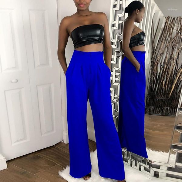 women's pants & capris high waist elegant ol chic loose trousers, Black;white