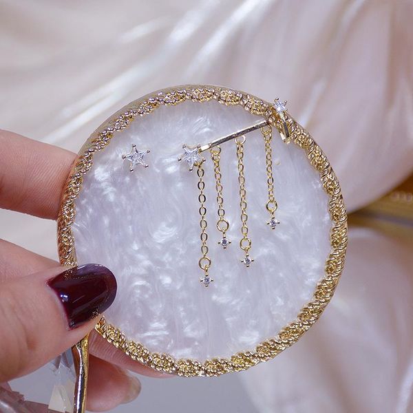 stud romantic delicate jewelry cubic zircon cz star earrings for women 14k gold plated irregular tassel, Golden;silver
stud romantic delicate jewelry cubic zircon cz star earrings for women 14k gold plated irregular tassel, Golden;silver