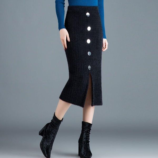 skirts elexs spring winter fake mink velvet women skirt high elastic pencel knit split lady ol thicken, Black
skirts elexs spring winter fake mink velvet women skirt high elastic pencel knit split lady ol thicken, Black