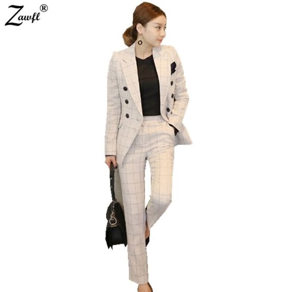 zawfl women 2 piece pants sets plaid autumn fashion slim leisure long-sleeved professional suits femme marque 210525, White
zawfl women 2 piece pants sets plaid autumn fashion slim leisure long-sleeved professional suits femme marque 210525, White