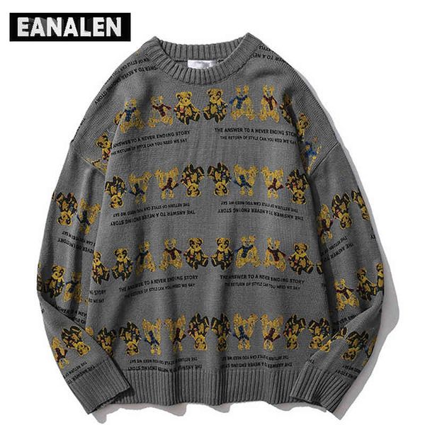 harajuku retro alphabet bear knitted winter oversized men's cartoon anime pullover women jumper ugly sweater, Black
harajuku retro alphabet bear knitted winter oversized men's cartoon anime pullover women jumper ugly sweater, Black