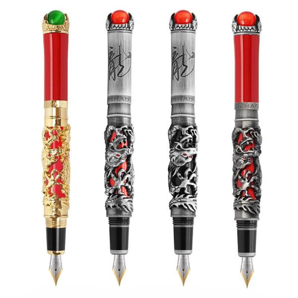 jinhao dragon king ancient fountain pen metal embossing hi-tech, gray & red gold color for office home business pens
jinhao dragon king ancient fountain pen metal embossing hi-tech, gray & red gold color for office home business pens