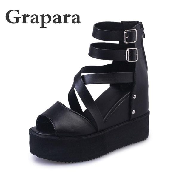wedges platform sandals female peep toe high heels gladiator buckle summer shoes for women woman grapara, Black
wedges platform sandals female peep toe high heels gladiator buckle summer shoes for women woman grapara, Black