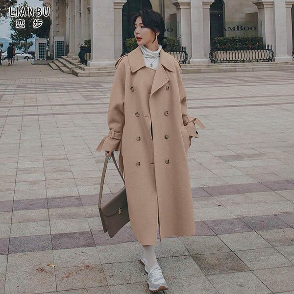 women's wool & blends double-breasted fashion coat commute straight winter korean woman jacket clothing oversize abrigos woman's c, Black
women's wool & blends double-breasted fashion coat commute straight winter korean woman jacket clothing oversize abrigos woman's c, Black