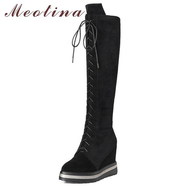 winter real leather knee high boots women cow suede platform wedge heel long zip super shoes lady fall 210517, Black
winter real leather knee high boots women cow suede platform wedge heel long zip super shoes lady fall 210517, Black