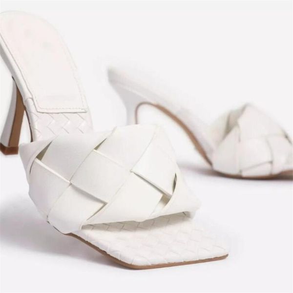 slippers square toe diamond woven white leather mules high heel shoes woman madame nude party women, Black
slippers square toe diamond woven white leather mules high heel shoes woman madame nude party women, Black