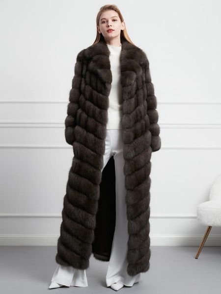women's fur & faux 2021 arlenesain real darker brown sable v line 120cm length coat, Black
women's fur & faux 2021 arlenesain real darker brown sable v line 120cm length coat, Black