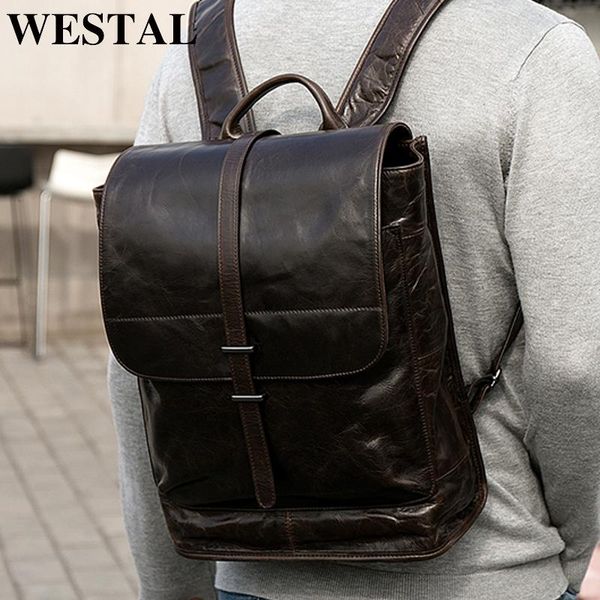 backpack westal men genuine leather men's travel bags fashion man casual business cowhide male backpacks 9116
backpack westal men genuine leather men's travel bags fashion man casual business cowhide male backpacks 9116