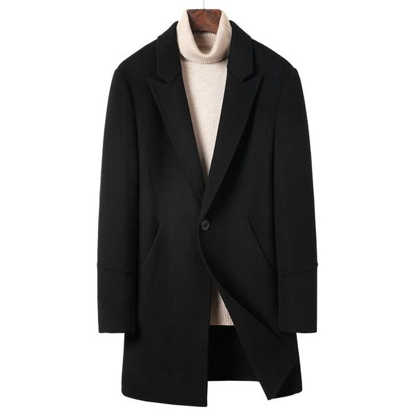 men's wool & blends autumn winter 2021 coat windbreaker mid-length trench korean slim woolen british overcoat wind-jacket, Black
men's wool & blends autumn winter 2021 coat windbreaker mid-length trench korean slim woolen british overcoat wind-jacket, Black
