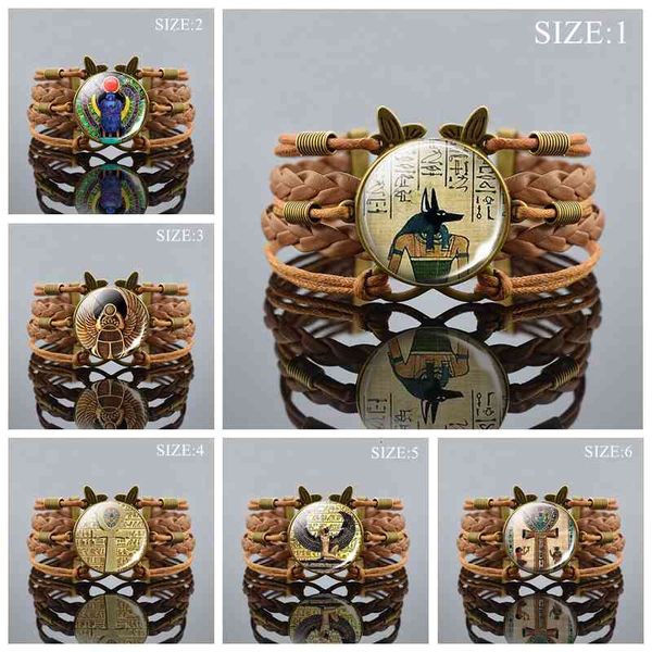2021 new charm bracelets vintage egyptian ankh cross multilayer braided anubis scarab goddess glass dome brown leather jewelry 63z, Golden;silver
2021 new charm bracelets vintage egyptian ankh cross multilayer braided anubis scarab goddess glass dome brown leather jewelry 63z, Golden;silver
