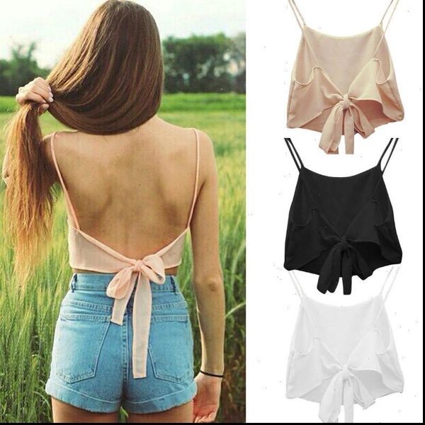 summer sleeveless solid backless bowknot womens tanks crop short mini shirt vest, White
summer sleeveless solid backless bowknot womens tanks crop short mini shirt vest, White