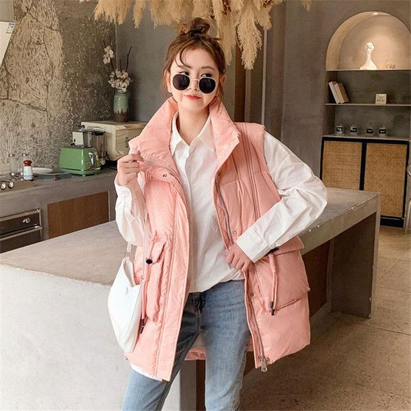women's vests 2021 autumn and winter vest coat woman down cotton mid-length korean style stand up collar waistcoat large size loose jac, Black;white
women's vests 2021 autumn and winter vest coat woman down cotton mid-length korean style stand up collar waistcoat large size loose jac, Black;white