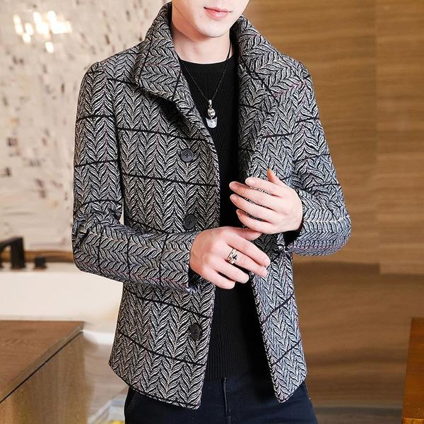 men's wool & blends 2021 autumn winter plaid woolen coat men turn-down collar coats mens casual fashion jackets thick warm overcoat b63, Black
men's wool & blends 2021 autumn winter plaid woolen coat men turn-down collar coats mens casual fashion jackets thick warm overcoat b63, Black