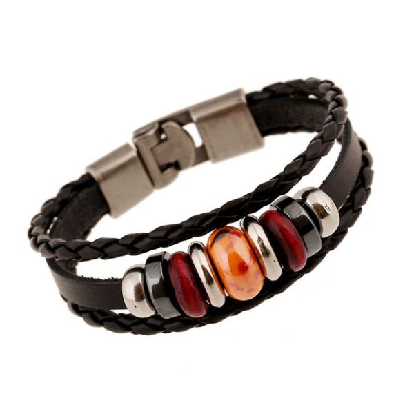charm bracelets fashion vintage beads men women bracelet cuff multi-layer braided leather bangle wrap wristbands hiphop rock punk jewelry, Golden;silver
charm bracelets fashion vintage beads men women bracelet cuff multi-layer braided leather bangle wrap wristbands hiphop rock punk jewelry, Golden;silver