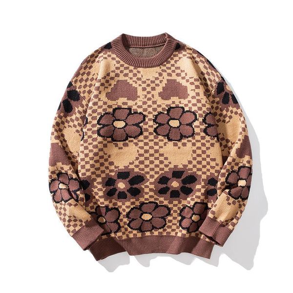 men's sweaters o neck sweater knitted men women loose autumn winter hedging couple male pullover flower print clothes, White;black
men's sweaters o neck sweater knitted men women loose autumn winter hedging couple male pullover flower print clothes, White;black