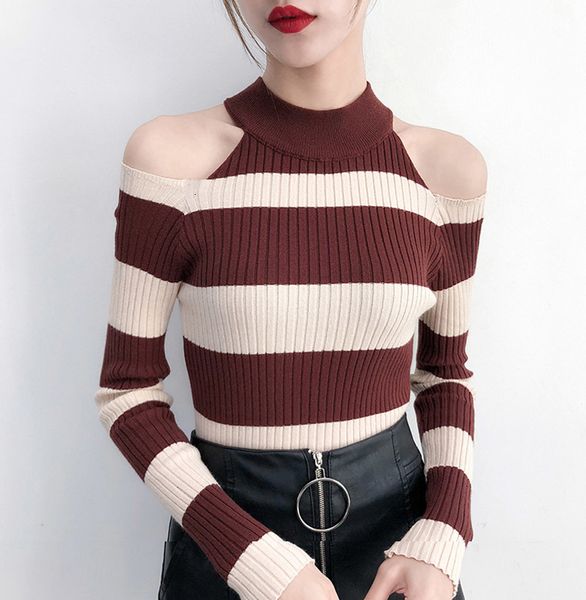 sweater striped women chic hollow out long sleeve female pullovers autumn winter knitted sweater elastic pulls girl, White;black
sweater striped women chic hollow out long sleeve female pullovers autumn winter knitted sweater elastic pulls girl, White;black