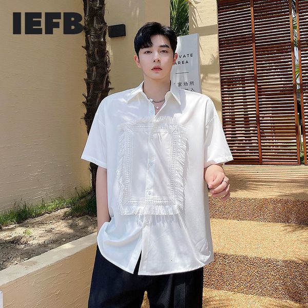 iefb summer white shirts for men niche design tassel short sleeve shirt men's korean fashion casual clothing 9y7546 210524, White;black
iefb summer white shirts for men niche design tassel short sleeve shirt men's korean fashion casual clothing 9y7546 210524, White;black
