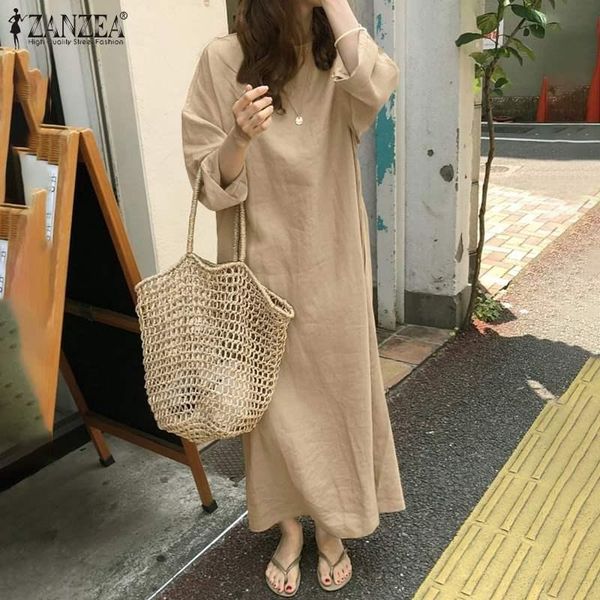 casual dresses zanzea women kaftan plain robe cotton midi oversize femme fashion solid sundress long sleeve o-neck faldas largas, Black;gray
casual dresses zanzea women kaftan plain robe cotton midi oversize femme fashion solid sundress long sleeve o-neck faldas largas, Black;gray