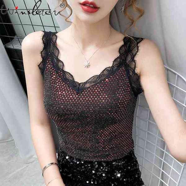 women's tanks & camis summer korean clothes vest fashion v-neck shiny patchwok lace women all match sleeveless bright go, White
women's tanks & camis summer korean clothes vest fashion v-neck shiny patchwok lace women all match sleeveless bright go, White