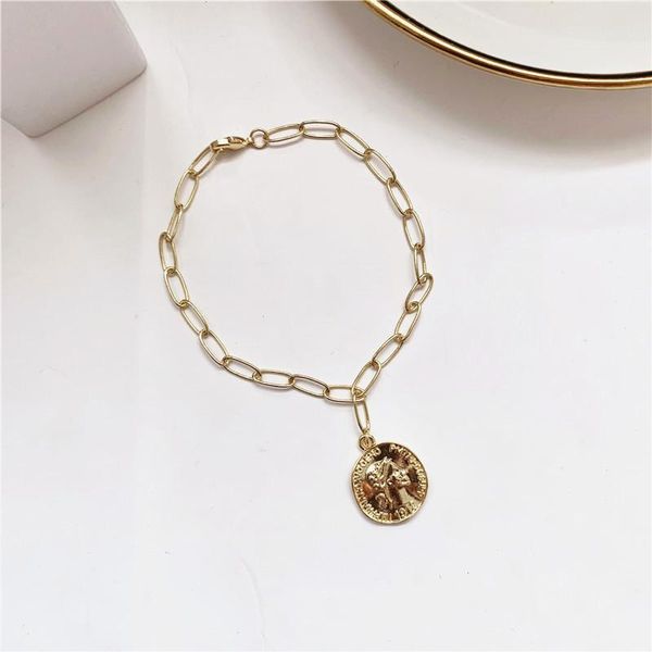 link, chain metal head bracelet carved coin bracelets retro avatar round charm bangle women jewelry gifts, Black
link, chain metal head bracelet carved coin bracelets retro avatar round charm bangle women jewelry gifts, Black