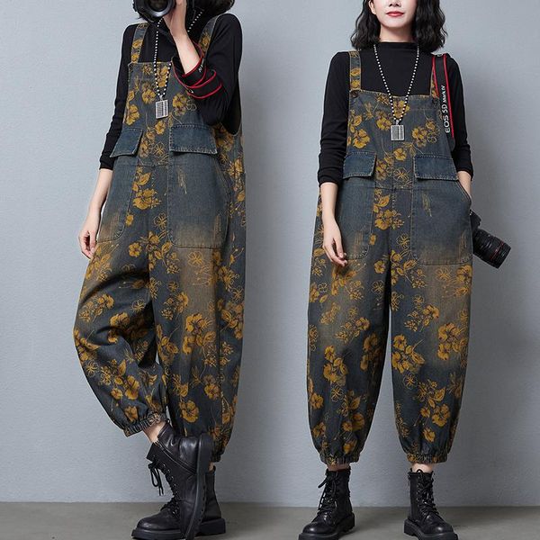 women's jeans autumn and winter literature art plus size, loose age reduction, old printing, washing, denim bib, women, Blue
women's jeans autumn and winter literature art plus size, loose age reduction, old printing, washing, denim bib, women, Blue