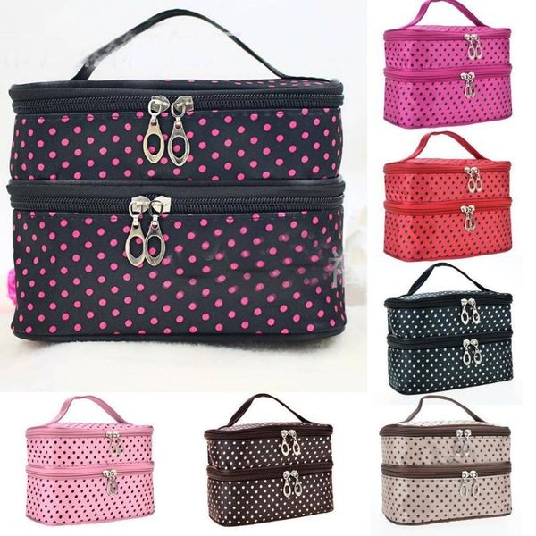 cosmetic bags & cases double layer bag dot colorful travel toiletry makeup organizer with mirror
cosmetic bags & cases double layer bag dot colorful travel toiletry makeup organizer with mirror