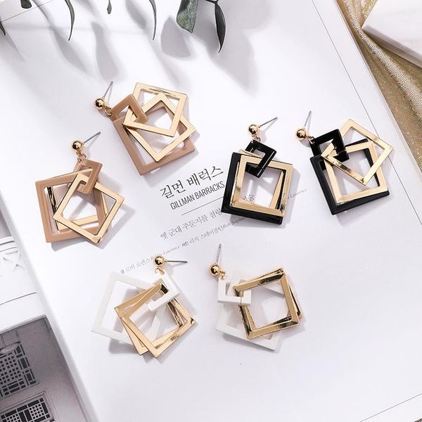 hollow geometric square acrylic earrings temperament korean personality exaggerated face thin super fairy ladies dangle & chandelier, Silver
hollow geometric square acrylic earrings temperament korean personality exaggerated face thin super fairy ladies dangle & chandelier, Silver