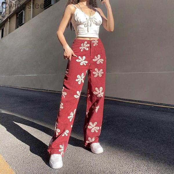 women's jeans floral print high waist baggy aesthetic harajuku chic joggers sweatpants fashion streetwear basic trousers, Blue
women's jeans floral print high waist baggy aesthetic harajuku chic joggers sweatpants fashion streetwear basic trousers, Blue