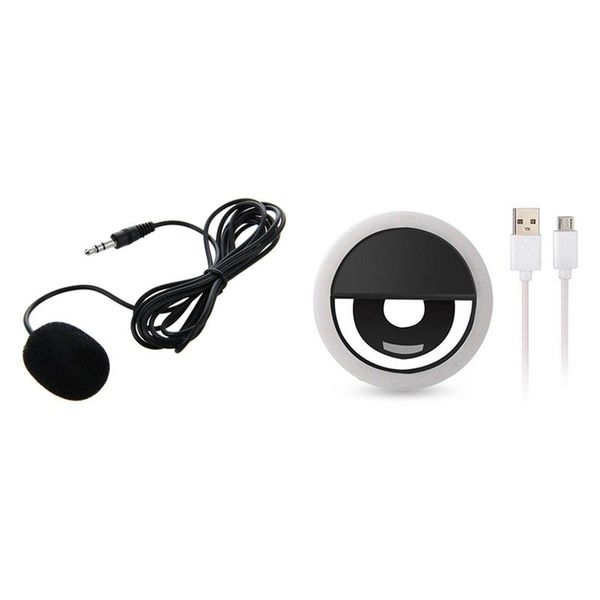microphones 3.5mm clip on lapel microphone for pc lapwith rechargeable self led ring light flash beauty mini fill
microphones 3.5mm clip on lapel microphone for pc lapwith rechargeable self led ring light flash beauty mini fill