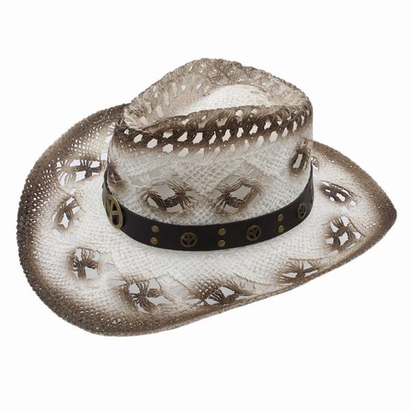 cloches 100% handmade weave women men western cowboy hat for lady dad straw beach sun sombrero cowgirl size 58cm, Blue;gray 
cloches 100% handmade weave women men western cowboy hat for lady dad straw beach sun sombrero cowgirl size 58cm, Blue;gray